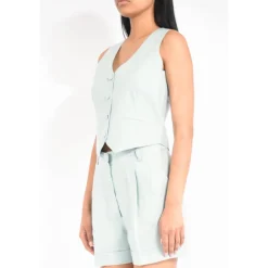 Cropped Linen Vest