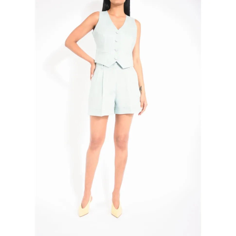 Cropped Linen Vest