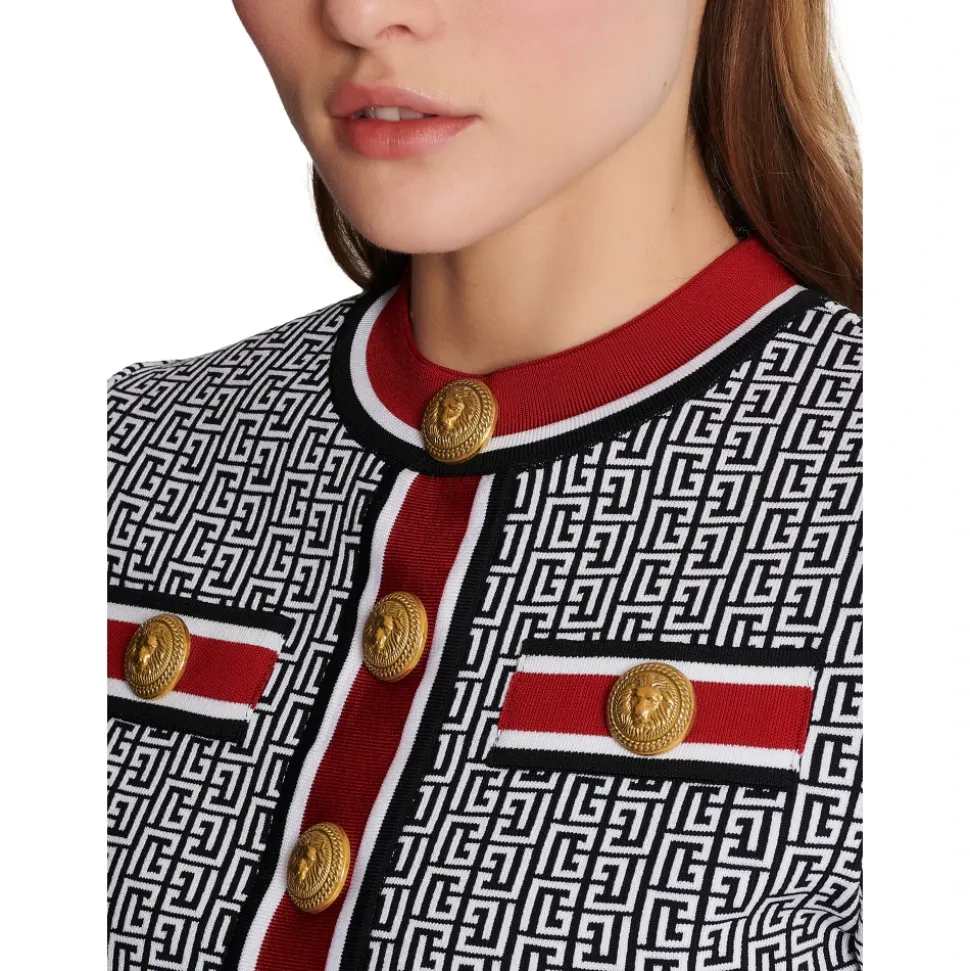 Crop Top con Monogramma Jacquard