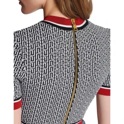 Crop Top con Monogramma Jacquard