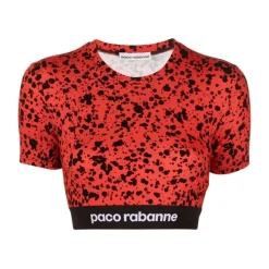 Crop Top con Schizzi di Vernice