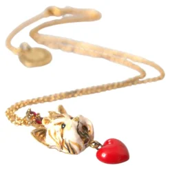 Cuore Oro Pendente Cristallo Charm
