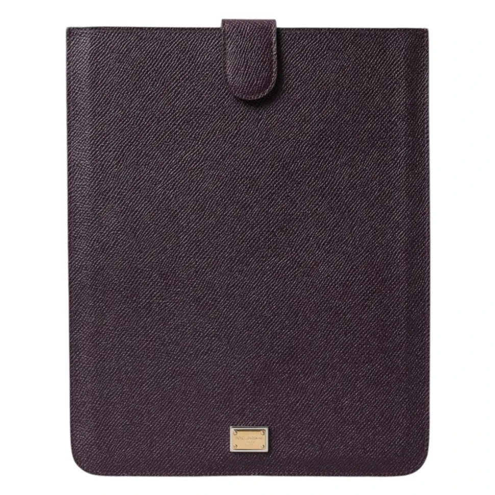 Custodia in pelle con logo e placca per tablet