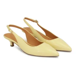 Décolleté giallo brillante a basso tacco