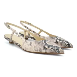 Décolleté Slingback in Pelle con Stampa Pitone