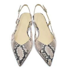 Décolleté Slingback in Pelle con Stampa Pitone