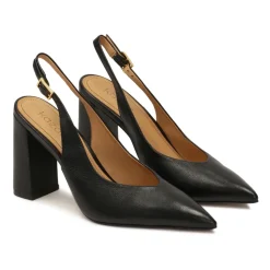 Décolleté slingback nere con tacco largo