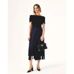 Décolleté slingback nere con tacco largo
