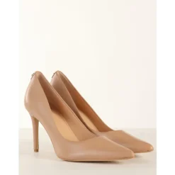 Décolleté Stiletto in Pelle con Placca Logo