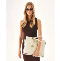 Elegante borsa in pelle trapuntata