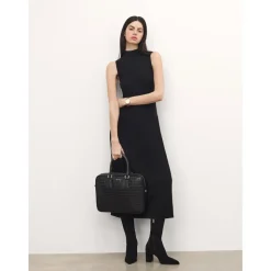 Elegante borsa per laptop in pelle stampata