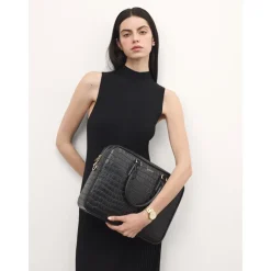 Elegante borsa per laptop in pelle stampata