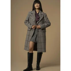 Elegante Cappotto Lungo a Quadri