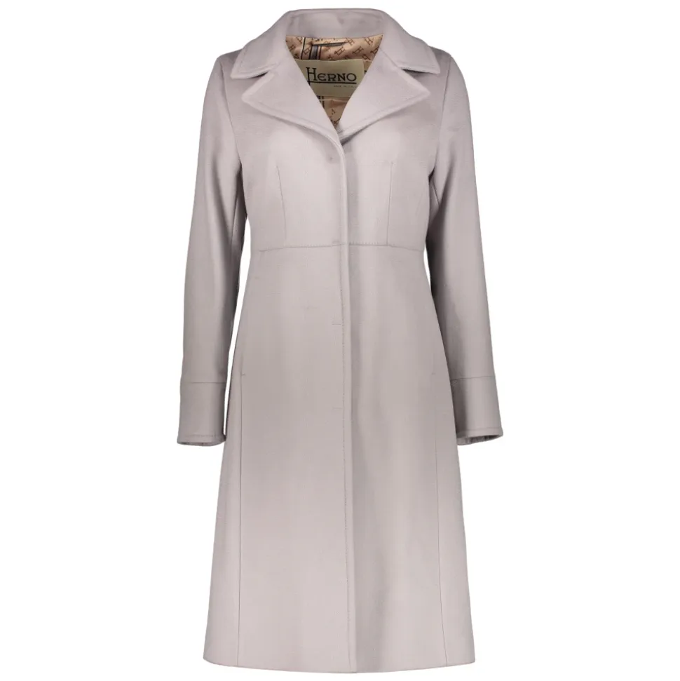 Elegante cappotto lungo grigio sofisticato