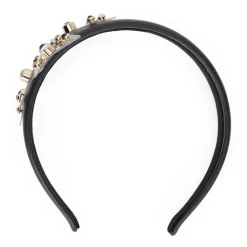 Elegante cerchietto per capelli nero con dettagli decorativi