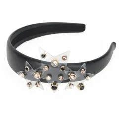 Elegante cerchietto per capelli nero con dettagli decorativi