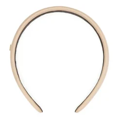 Fascia per capelli in pelle liscia rosa cipria