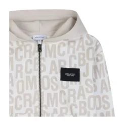 Felpa con cappuccio e zip monogramma