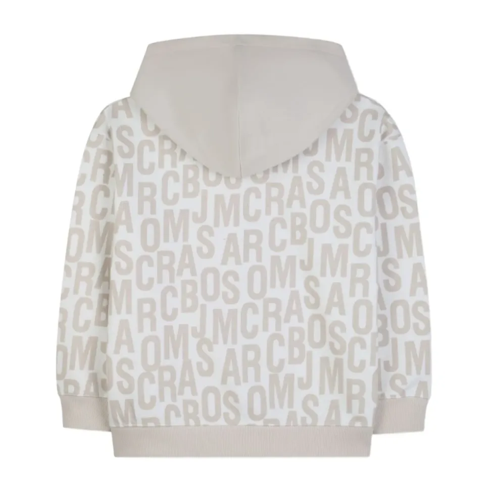Felpa con cappuccio e zip monogramma