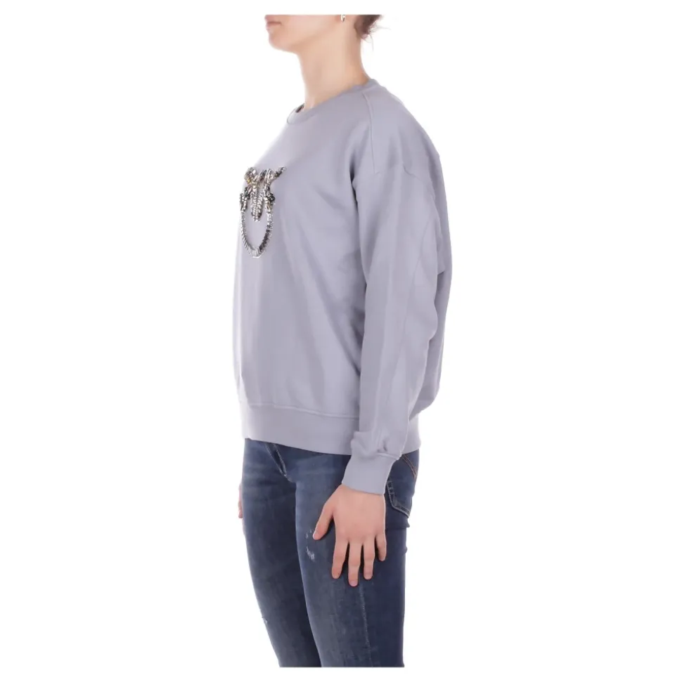 Felpa con logo frontale e strass