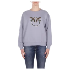 Felpa con logo frontale e strass