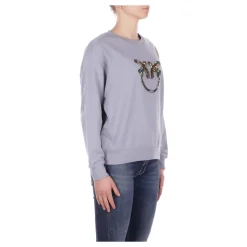 Felpa con logo frontale e strass