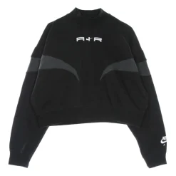 Felpa Corta con Collo Alto Nero/Grigio/Bianco