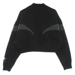Felpa Corta con Collo Alto Nero/Grigio/Bianco