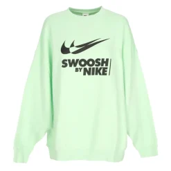 Felpa Crewneck Verde/Nera con Logo Swoosh