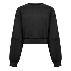 Felpa cropped con maniche a palloncino