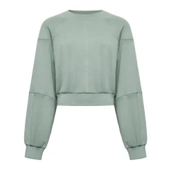 Felpa cropped con maniche a palloncino