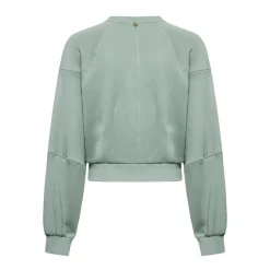 Felpa cropped con maniche a palloncino