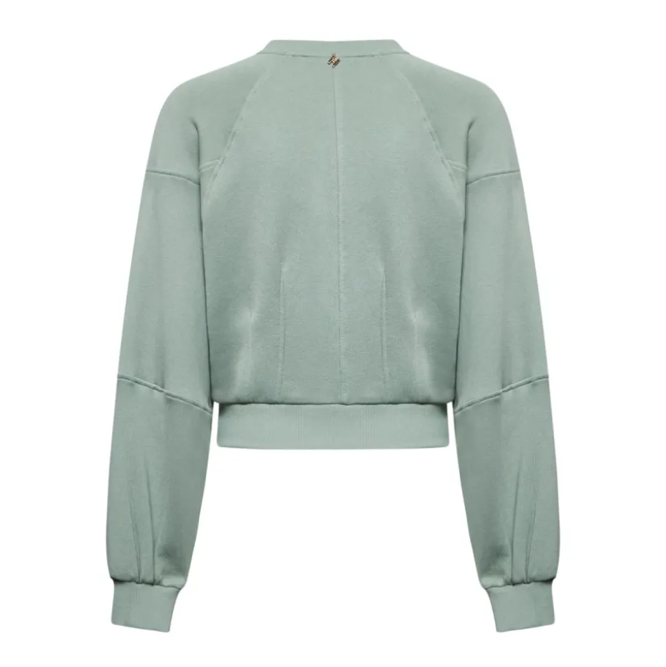 Felpa cropped con maniche a palloncino