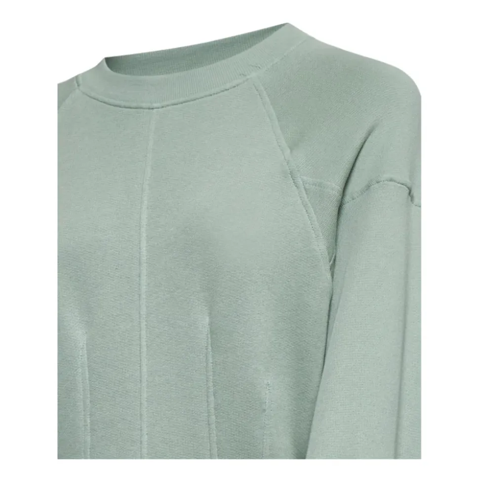 Felpa cropped con maniche a palloncino