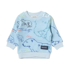 Felpa Girocollo a Maniche Lunghe con Stampa Logo All-Over