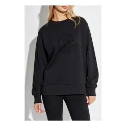 Felpa in Cotone Nera con Strass