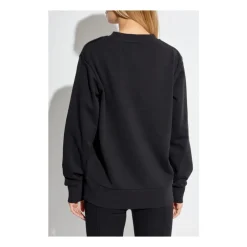 Felpa in Cotone Nera con Strass