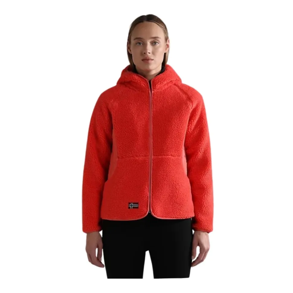 Felpa Rosa Yupik in Pile con Zip