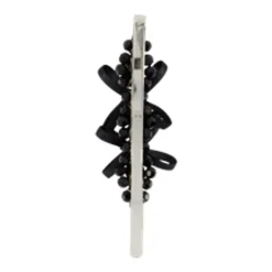 Fiocco Fiore Cristallo Mollette per Capelli - Nero