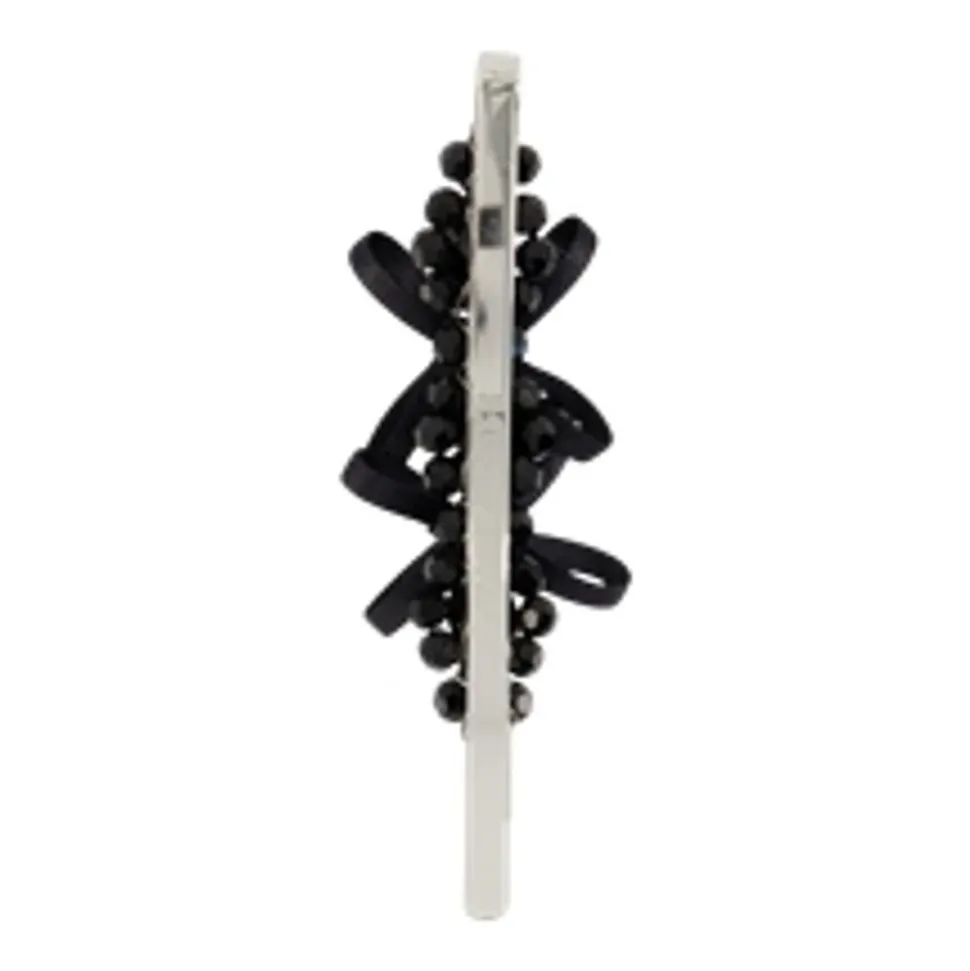 Fiocco Fiore Cristallo Mollette per Capelli - Nero