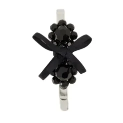 Fiocco Fiori Mollette per Capelli - Cristallo Nero