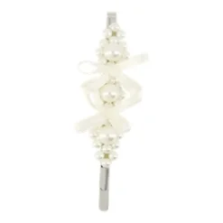 Fiocco per Capelli con Perla - Bianco