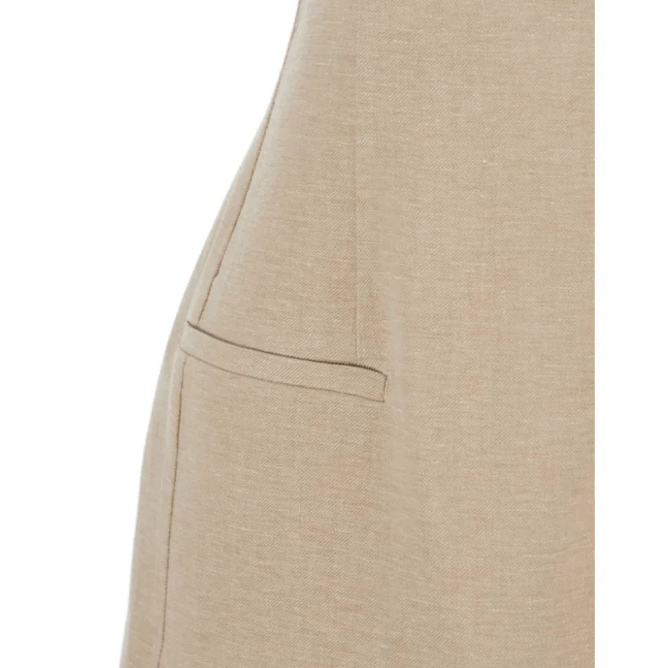 Flared Linen Blend Top