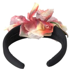 Floreale Nero Tiara Donna Fascia Diadema