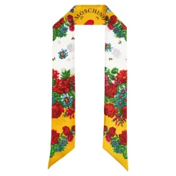 Foulard in Seta con Motivo Floreale