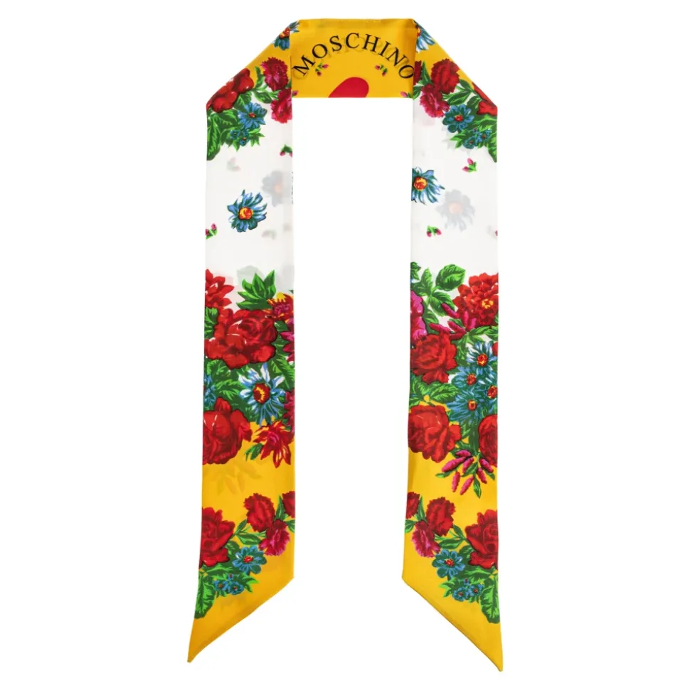 Foulard in Seta con Motivo Floreale
