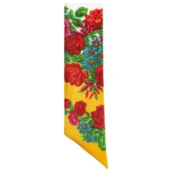 Foulard in Seta con Motivo Floreale