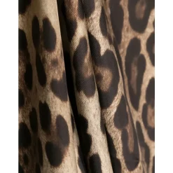 Foulard in twill di seta con stampa leopardata