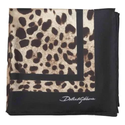 Foulard in twill di seta con stampa leopardata