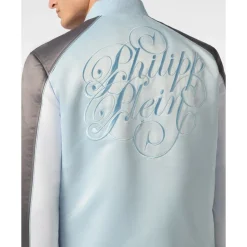 Giacca Bomber in Raso Logo